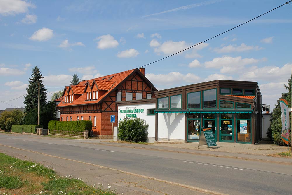 Fischer Gemüse Erfurt – der Hofladen aus Straßensicht Fischer Gemüse Erfurt – der Hofladen aus Straßensicht